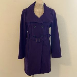 Eggplant Wool Trench Coat